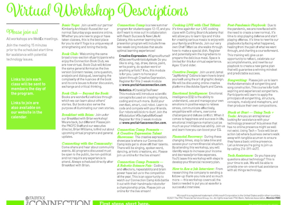 July Events at PNC Fairfax Connection