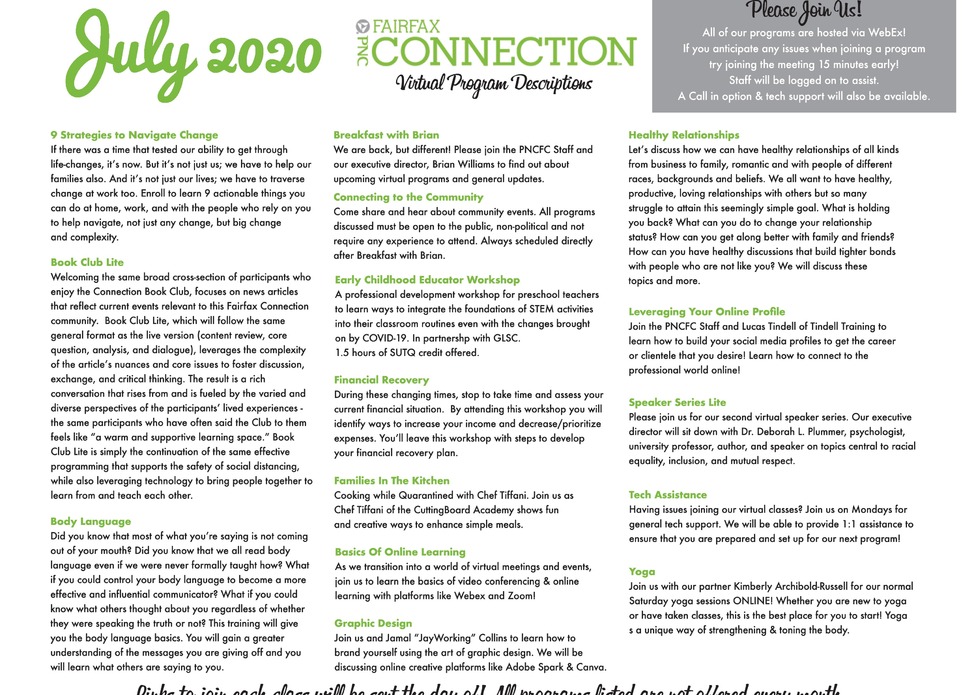 July Events at PNC Fairfax Connection