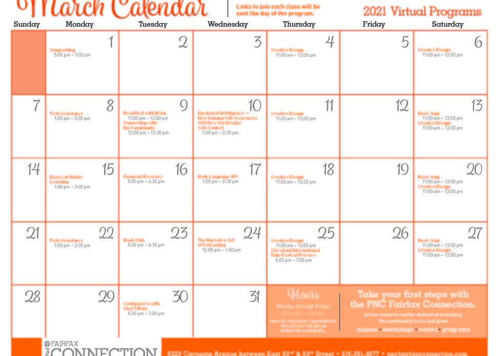 March Events at PNC Fairfax Connection