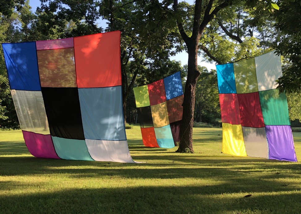 Awake in Every Sense Outdoor Textile Installation by Rachel Hayes
