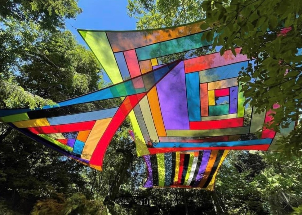 Awake in Every Sense Outdoor Textile Installation by Rachel Hayes