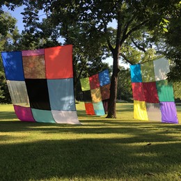 Awake in Every Sense Outdoor Textile Installation by Rachel Hayes